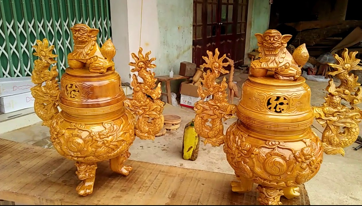 Cách để nhận biết bộ đỉnh hạc thờ gỗ mít